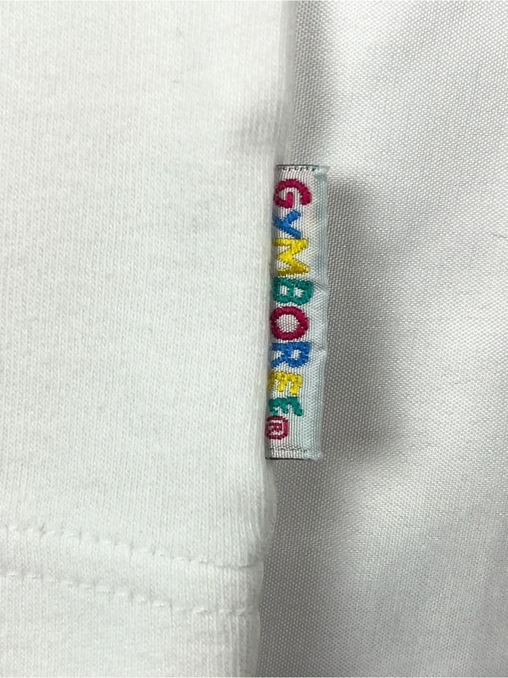 Gymboree 90s White Gingham Trim Vintage Top Rainbow Tag 100% Cotton Infant 6-12